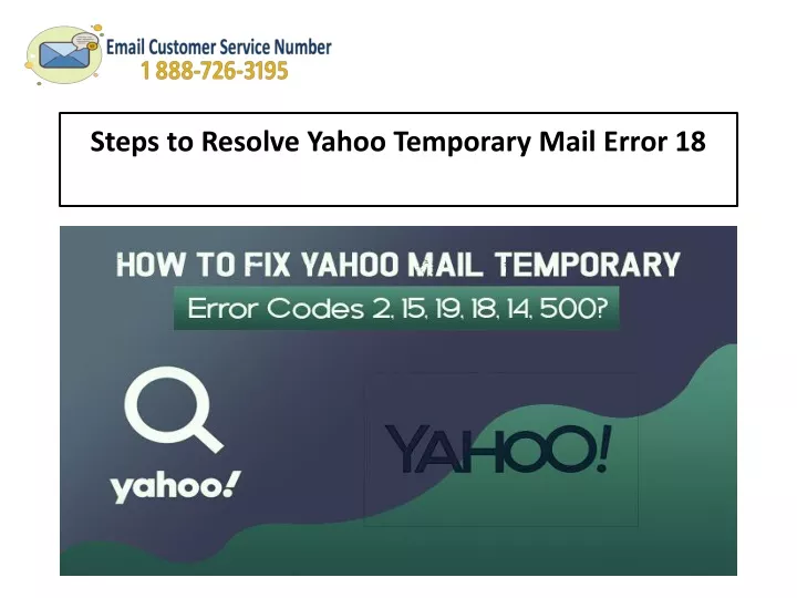 steps to resolve yahoo temporary mail error 18