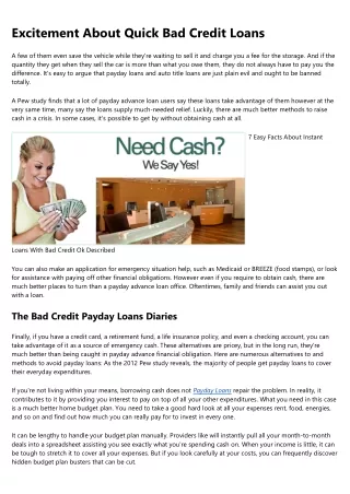 An Unbiased View of Bad Credit Fast Payday Loans Guaranteed
