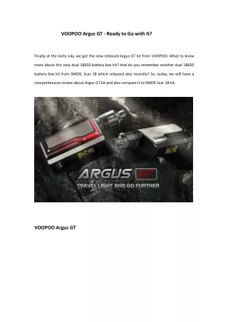voopoo argus gt ready to go with it