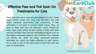 Effective Flea and Tick Spot On Treatments for Cats