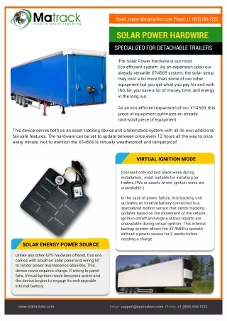 Brochure: MA Hardwired Gold Solar Weatherproof Trailer And Asset Tracker