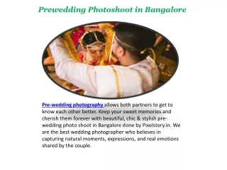Prewedding Photoshoot in Bangalore