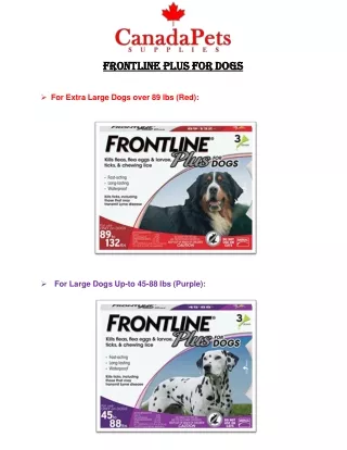 frontline plus for dogs for extra large dogs over