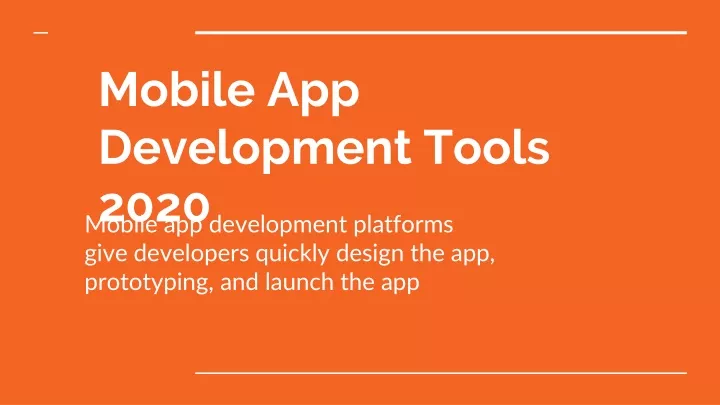 mobile a pp development tools 2020