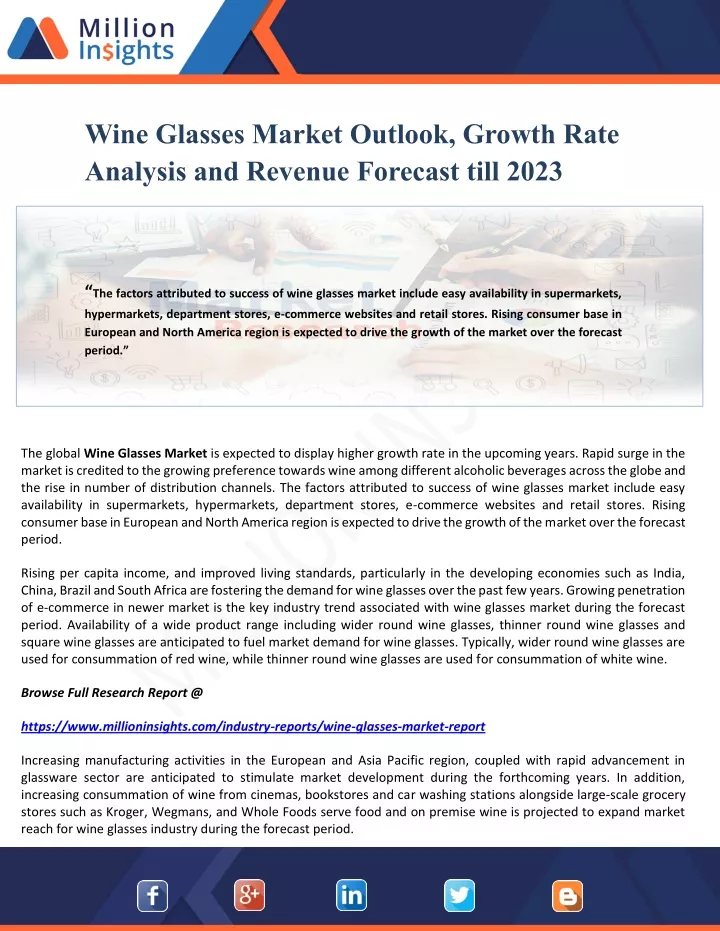 wine glasses market outlook growth rate analysis