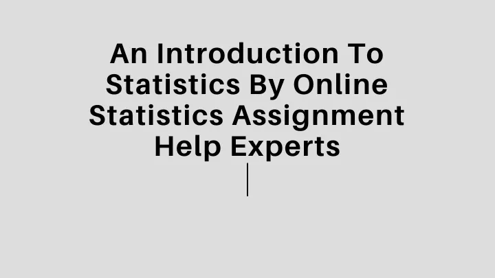 an introduction to statistics by online