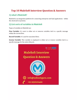 top 10 mulesoft interview question answers