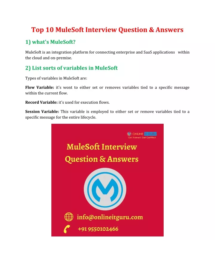 top 10 mulesoft interview question answers