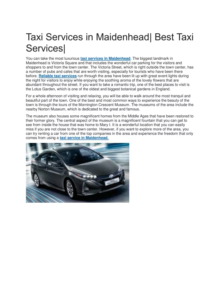 taxi services in maidenhead best taxi services