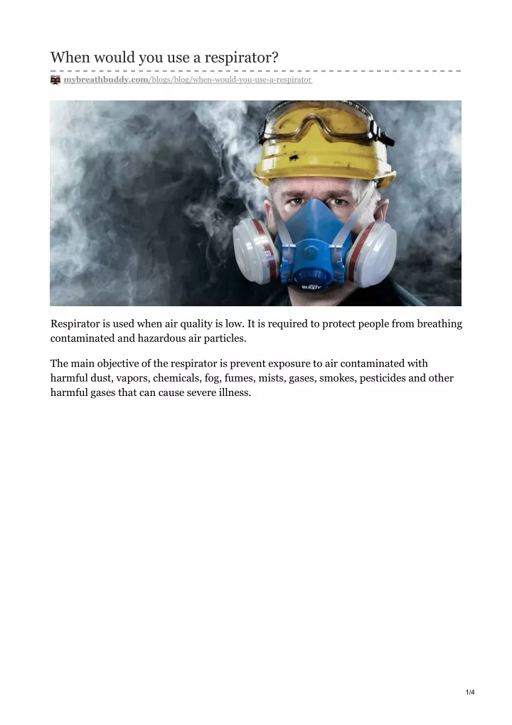 when would you use a respirator