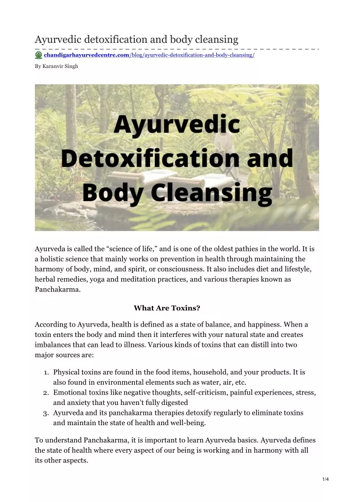 ayurvedic detoxification and body cleansing