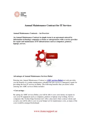 annual maintenance contract for it services