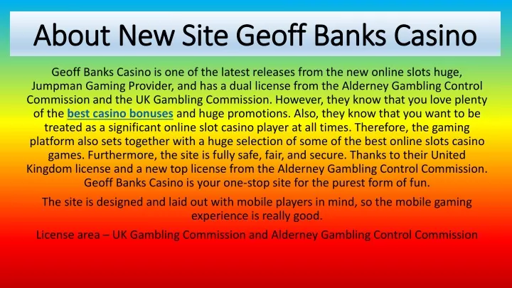 about new site geoff banks casino