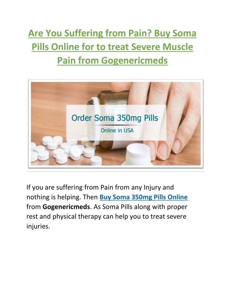 are you suffering from pain buy soma pills online