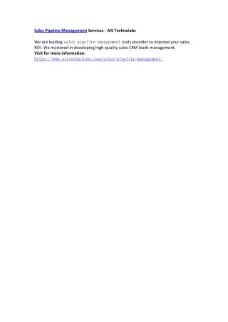 sales pipeline management services ais technolabs
