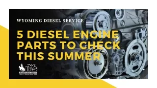 5 Diesel Engine Components To Check This Summer