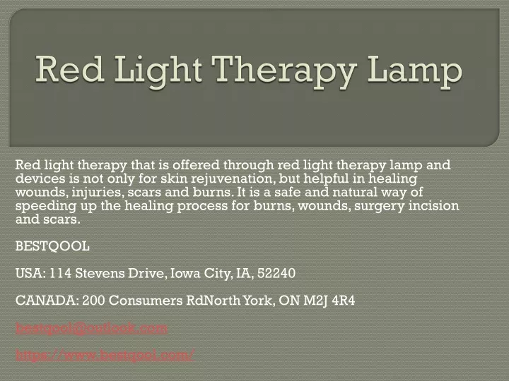 red light therapy that is offered through