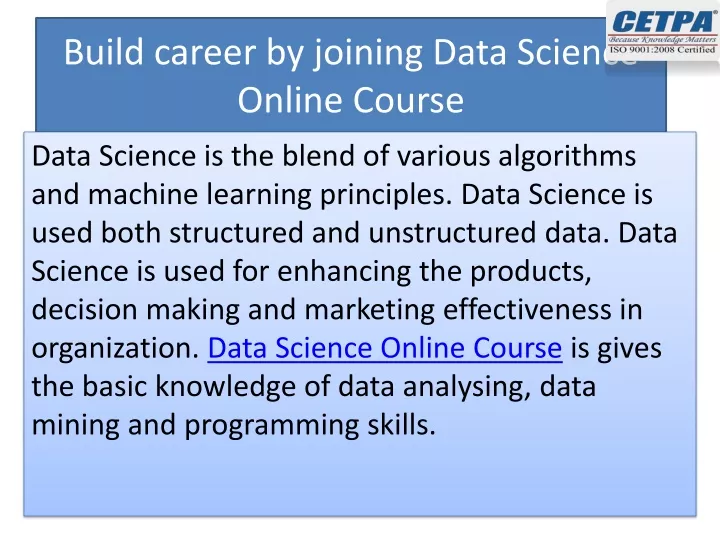 build career by joining data science online course