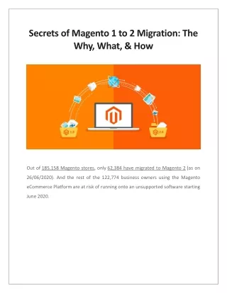 secrets of magento 1 to 2 migration the why what