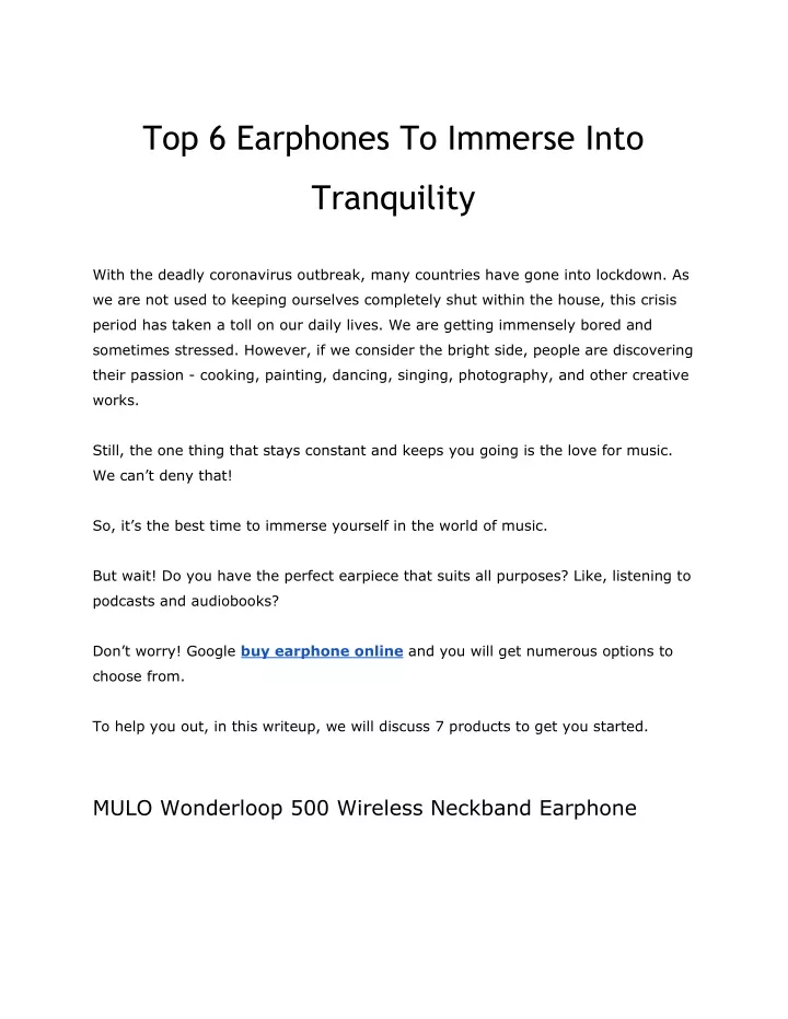 top 6 earphones to immerse into