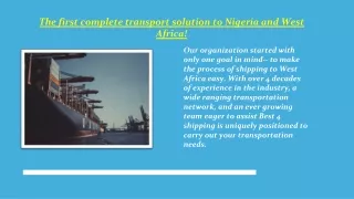 The ideal shipping method of roro shipping nigeria