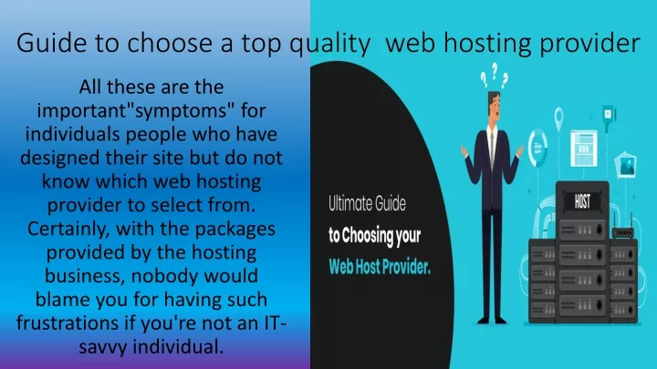 g uide to choose a top quality web hosting provider