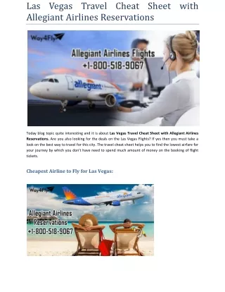 las vegas travel cheat sheet with allegiant