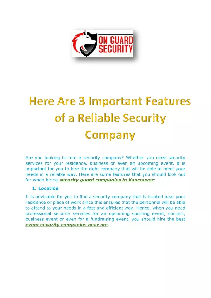 are you looking to hire a security company