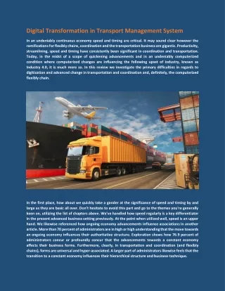 digital transformation in transport management