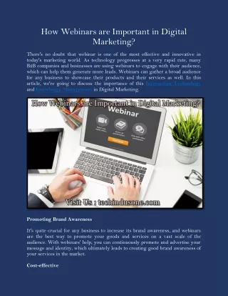 how webinars are important in digital marketing