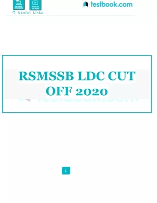 RSMSSB LDC Cut Off 2020