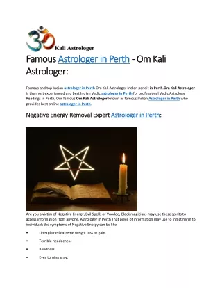 Famous Astrologer in Perth - Om Kali Astrologer: