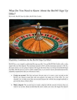 what do you need to know about the bet365 sign