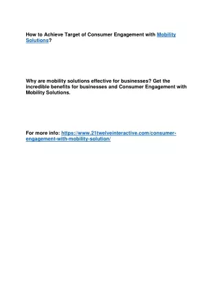 how to achieve target of consumer engagement with