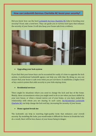did you know how can the best locksmith services