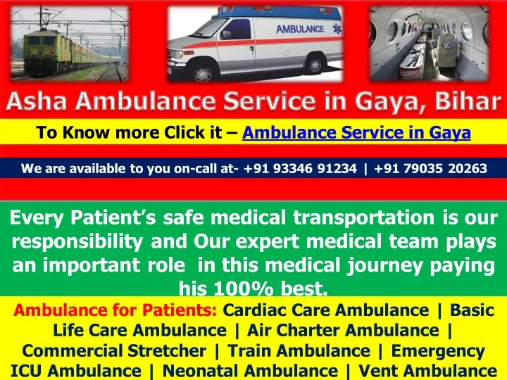 to know more click it ambulance service in gaya
