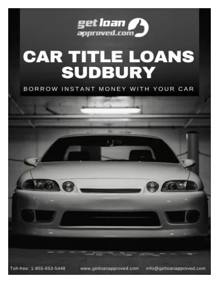 Car Title Loans Sudbury best option for quick secured financing
