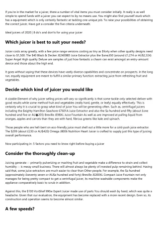 How to pick the ideal juicer