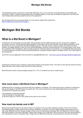 michigan bid bonds