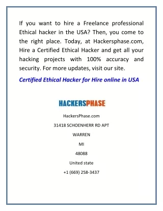 Cheap Certified Ethical Hacker For Hire Online In Usa | HackersPhase