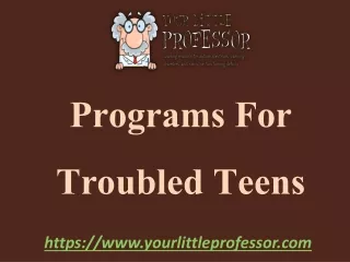 Expert Programs For Troubled Teens By www.yourlittleprofessor.com