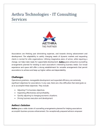 Aethra Technologies IT Consulting Services