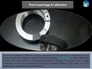 third coast gage calibration