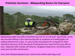 primitive survivors bikepacking basics for everyone