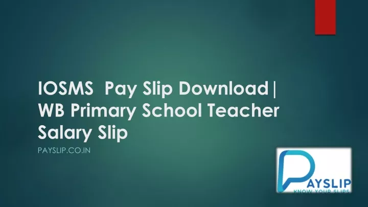 iosms pay slip download wb primary school teacher salary slip
