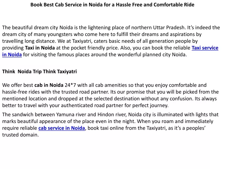 book best cab service in noida for a hassle free