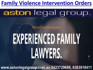 family violence intervention orders
