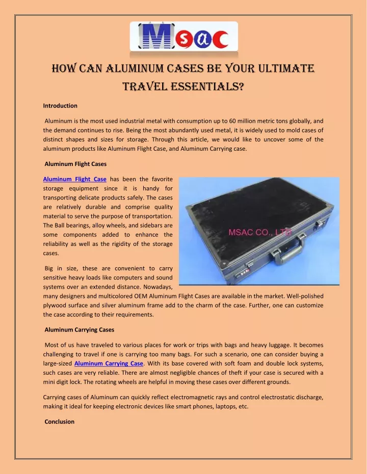 how can aluminum cases be your ultimate travel