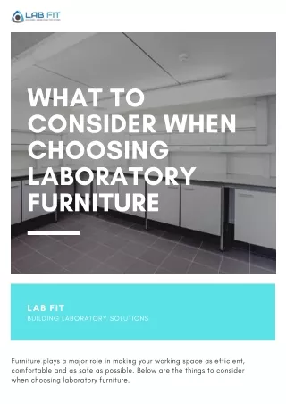 what to consider when choosing laboratory