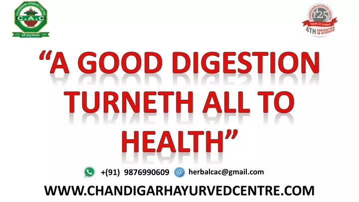 a good digestion turneth all to health